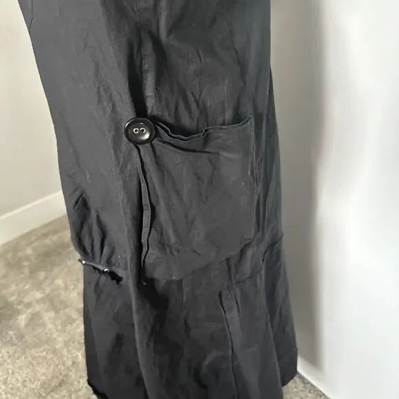 RONI RABL Lagenlook Midi Dress Artsy Cotton Black Small - Picture 3 of 7